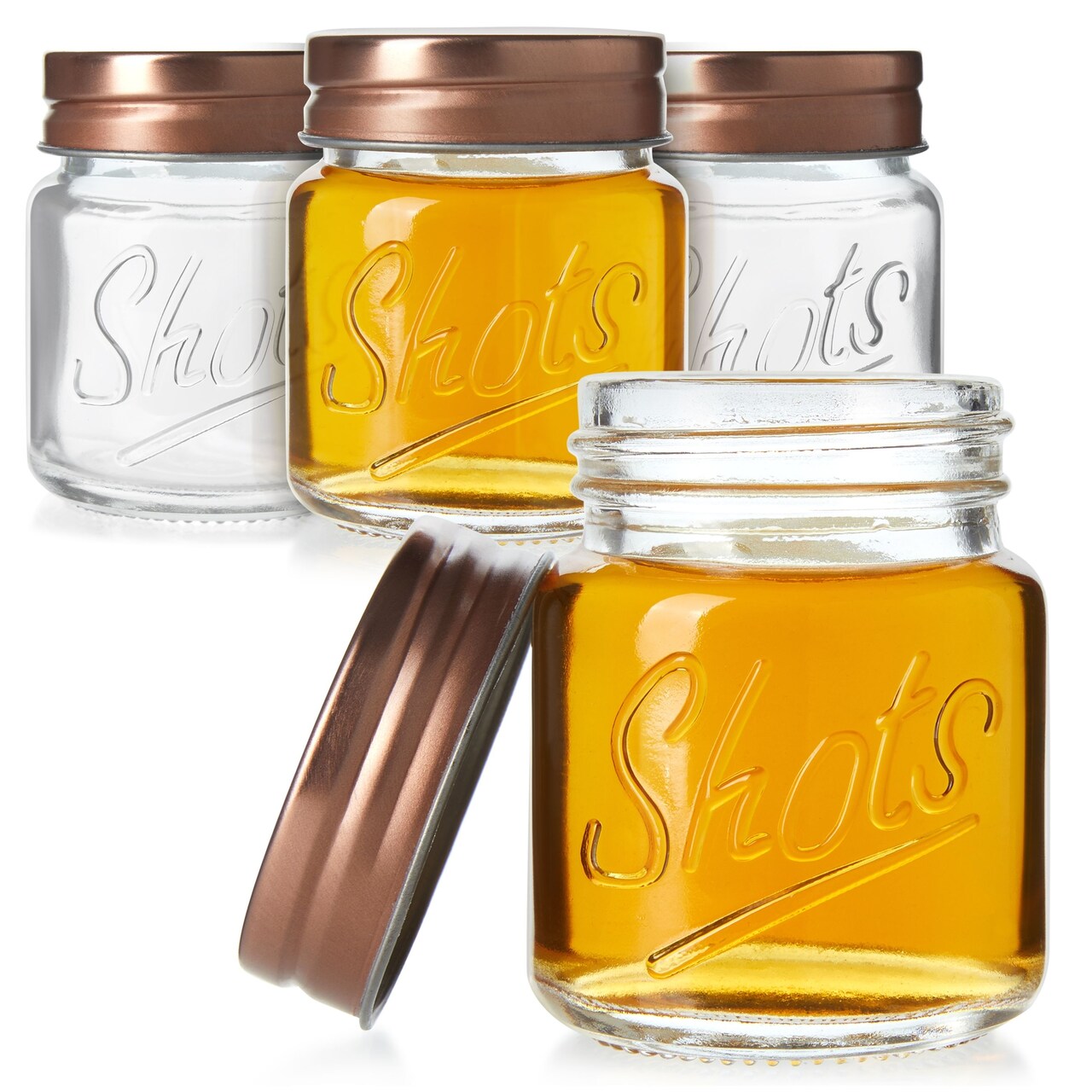 12-Pack Mini Mason Jar Shot Glasses with Lids, Bulk 2 Ounce Glasses for  Ginger Shots, Juices, Cocktails, Homemade Sauces, Honey, Jams, Salad  Dressings, and Spices